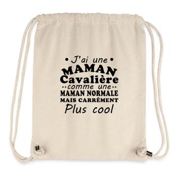 J'ai une maman cavalière - Sac à cordon recyclé Stanley/Stella - blanc naturel - Devant
