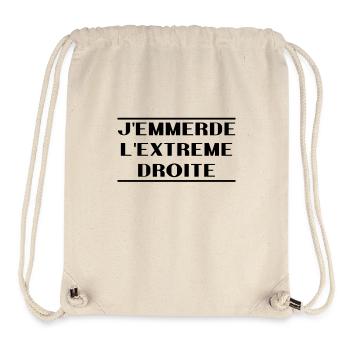 J'emmerde l'extreme droite - Sac à cordon recyclé Stanley/Stella - blanc naturel - Devant