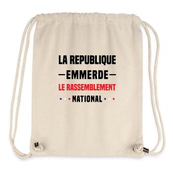 la republique emmerde le rassemblement national - Sac à cordon recyclé Stanley/Stella - blanc naturel - Devant