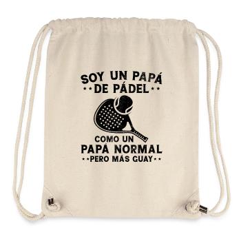 Je suis un papa Padelera Fête des pères Fun - Sac à cordon recyclé Stanley/Stella - blanc naturel - Devant