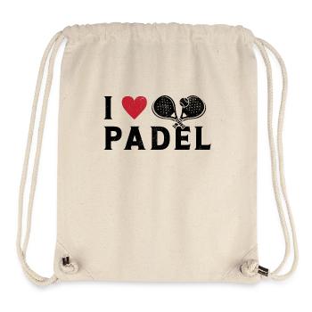 I Love Padel Saint-Valentin pour le joueur de padel - Sac à cordon recyclé Stanley/Stella - blanc naturel - Devant