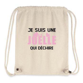 Cadeau Femme Prénom Joëlle Qui Déchire - Sac à cordon recyclé Stanley/Stella - blanc naturel - Devant