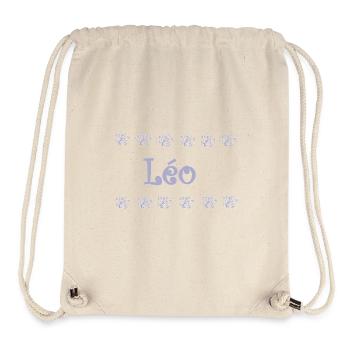 Léo Orné Floral - Sac à cordon recyclé Stanley/Stella - blanc naturel - Devant