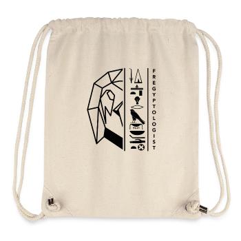 Hieroglyphes Horus - motif noir by Fregyptologist - Sac à cordon recyclé Stanley/Stella - blanc naturel - Devant