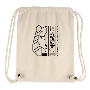 Hiéroglyphes Sekhmet motif noir by Fregyptologist - Sac à cordon recyclé Stanley/Stella - blanc naturel - Devant