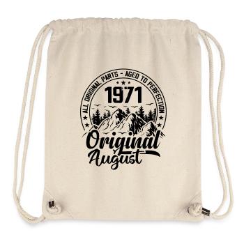 1971 August Original: 53 Jahre Geburtstagsgeschenk - Stanley/Stella recycelter Gym Bag - Naturweiß - Vorne