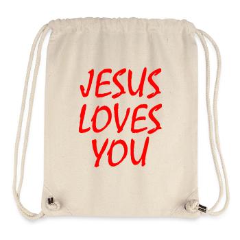 Jesus loves you - Stanley/Stella recycelter Gym Bag - Naturweiß - Vorne