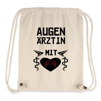 Augenärztin mit Herz Geschenk - Stanley/Stella recycelter Gym Bag - Naturweiß - Vorne