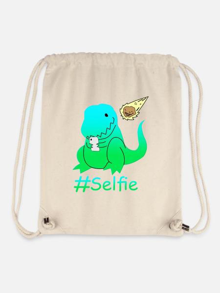 Lustiger Selfie Dinosaurier - Stanley/Stella recycelter Gym Bag - Naturweiß