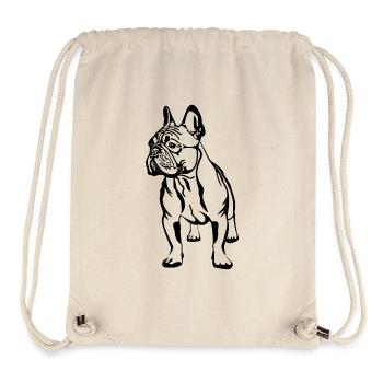 Bande dessinée de bouledogue français - Sac à cordon recyclé Stanley/Stella - blanc naturel - Devant