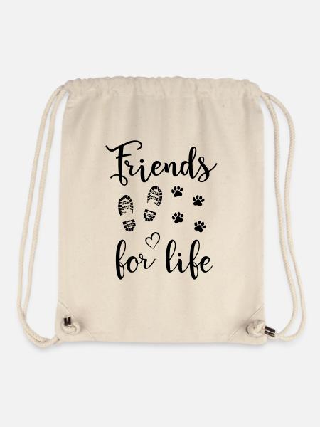 Hund Herrchen Frauchen Liebe Hundepfote Pfoten - Stanley/Stella recycelter Gym Bag - Naturweiß