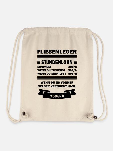 fliesenleger stundenlohn - Stanley/Stella recycelter Gym Bag - Naturweiß
