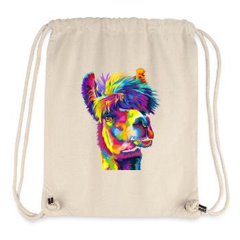 Wahnsinniges Regenbogenlama - Stanley/Stella recycelter Gym Bag - Naturweiß - Vorne