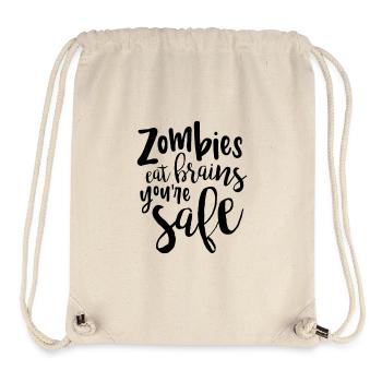Zombies Eat Brains, You're Safe - Stanley/Stella Recycled Gym Bag - natural - Front