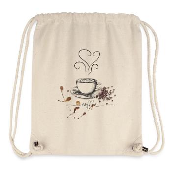 Coffee cup and beans design - Stanley/Stella Recycled Gym Bag - natural - Front