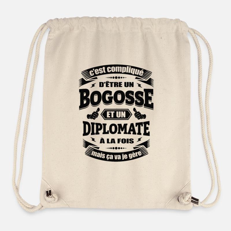 BOGOSSE ET DIPLOMATE - Sac à cordon recyclé Stanley/Stella - blanc naturel