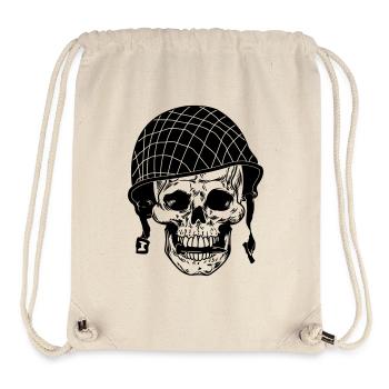 Skull soldier with bullet and helmet - Stanley/Stella Recycled Gym Bag - natural - Front