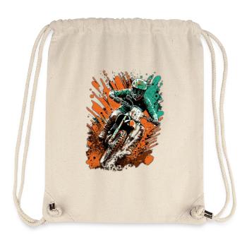 Motorcyclist Splash in Orange-Teal - Stanley/Stella Recycled Gym Bag - natural - Front