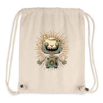 Sunburst Roboter Grinsen - Stanley/Stella recycelter Gym Bag - Naturweiß - Vorne