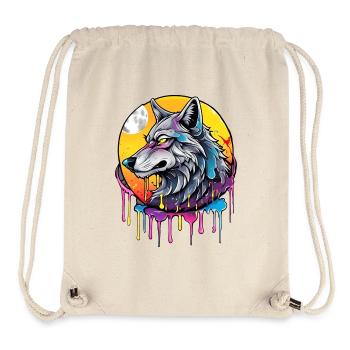 Loup / Meute / Forêt / Sauvage / Faune / Hurlement - Sac à cordon recyclé Stanley/Stella - blanc naturel - Devant