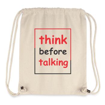 think before talking - Stanley/Stella Recycled Gym Bag - natural - Front