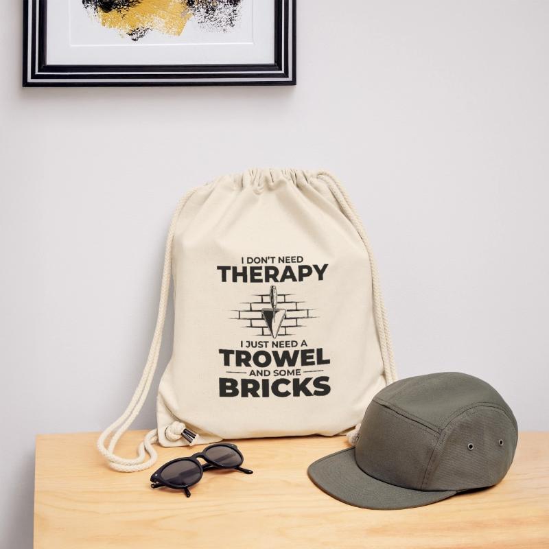 Bricklayer Therapy Trowels and Bricks Brick Mason Stanley/Stella Recycled Gym Bag