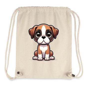 Digital illustration of cute Boxer dog - Stanley/Stella Recycled Gym Bag - natural - Front