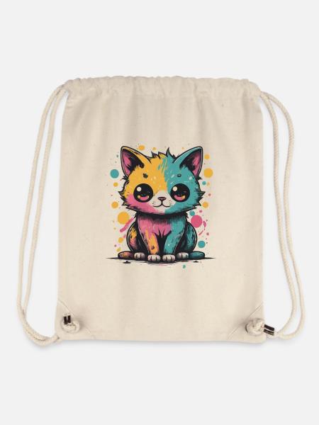 Bunte Kawaii-Katze - Stanley/Stella recycelter Gym Bag - Naturweiß