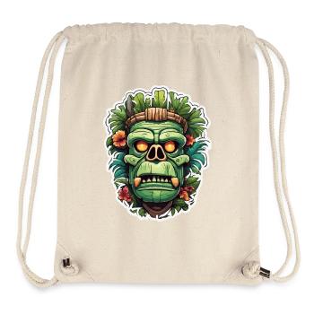 Tiki / Hawaï / Tropical / Île / Culture / Logo - Sac à cordon recyclé Stanley/Stella - blanc naturel - Devant
