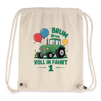 Cooler Traktor 1. Geburtstag: Bestseller Geschenk! - Stanley/Stella recycelter Gym Bag - Naturweiß - Vorne