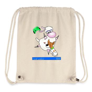 Gaming " Level complete " Wolly Sheepling - Stanley/Stella recycelter Gym Bag - Naturweiß - Vorne