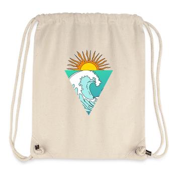 Wave Sun Sea Triangle Retro Logo Triangle - Stanley/Stella Recycled Gym Bag - natural - Front