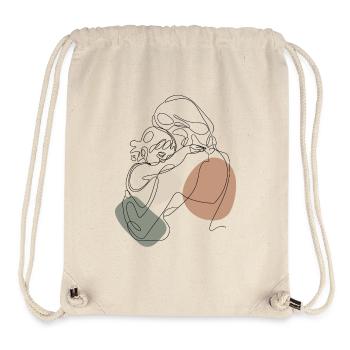 Mère avec enfant bébé - Sac à cordon recyclé Stanley/Stella - blanc naturel - Devant
