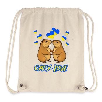 Capy - Amour, Capybara - Sac à cordon recyclé Stanley/Stella - blanc naturel - Devant