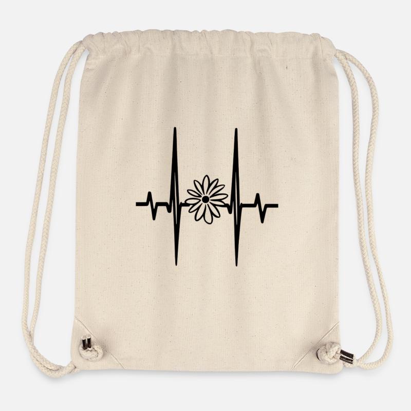 Heartbeat Flower - Stanley/Stella Recycled Gym Bag - natural