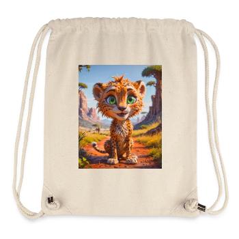 Animaux africains super mignons – Guépard - Sac à cordon recyclé Stanley/Stella - blanc naturel - Devant