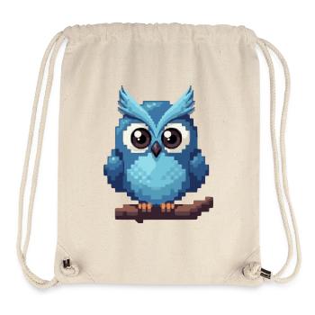 Pixel Eule – Retro 8-Bit Style - Stanley/Stella recycelter Gym Bag - Naturweiß - Vorne