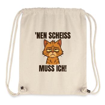 Funny cat with a cheeky saying - Stanley/Stella Recycled Gym Bag - natural - Front