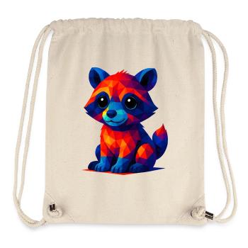 WPAP Polygon Kawaii Stil Tiere Baby Waschbär - Stanley/Stella recycelter Gym Bag - Naturweiß - Vorne