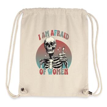 Skeleton afraid of women meme - Stanley/Stella Recycled Gym Bag - natural - Front