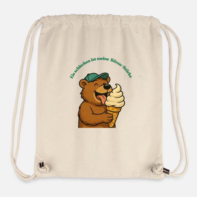 Bär Eiscreme Cartoon Tiere Design Humor  - Stanley/Stella Recycled Gym Bag - natural