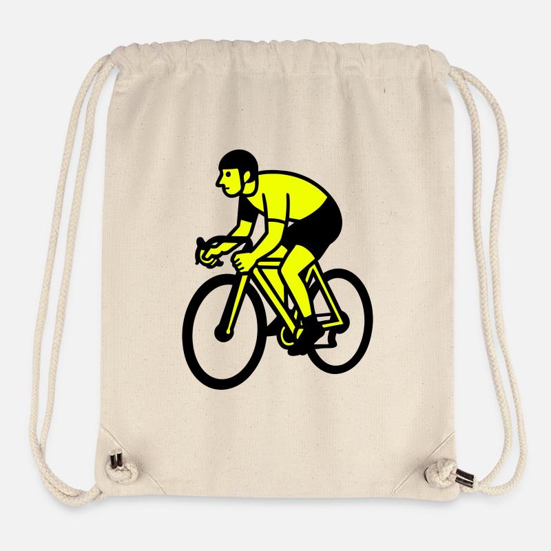 Roue néon silhouette cycliste - Sac à cordon recyclé Stanley/Stella - blanc naturel