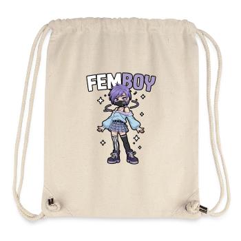 Femboy au look emo avec paillettes - Sac à cordon recyclé Stanley/Stella - blanc naturel - Devant
