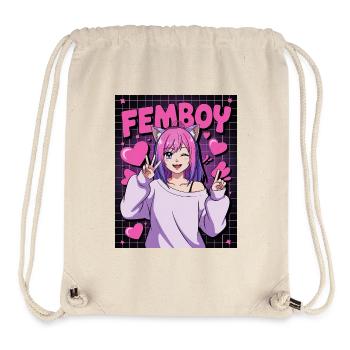 Süßer Anime Femboy mit Katzenohren - Stanley/Stella recycelter Gym Bag - Naturweiß - Vorne