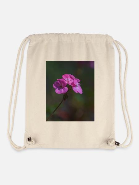 rosa Blumen - Stanley/Stella recycelter Gym Bag - Naturweiß