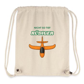 Pas si profond dessin animé de l’avion de Rüdiger - Sac à cordon recyclé Stanley/Stella - blanc naturel - Devant