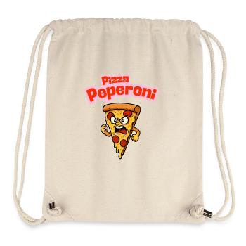 Angry Pepperoni Pizza Caricature - Stanley/Stella Recycled Gym Bag - natural - Front