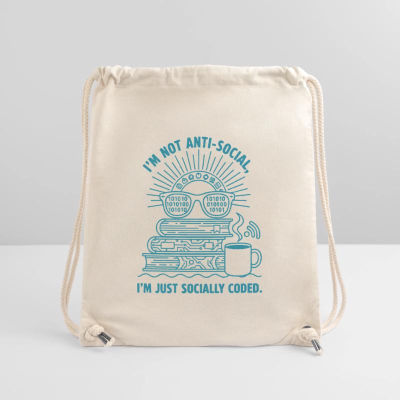 Sozial Codiert: Bücher, Kaffee & Code Stanley/Stella recycelter Gym Bag