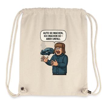 Unfall Humor Auto Spruch Illustration - Stanley/Stella recycelter Gym Bag - Naturweiß - Vorne