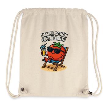 Summer tomato with sunglasses cartoon - Stanley/Stella Recycled Gym Bag - natural - Front
